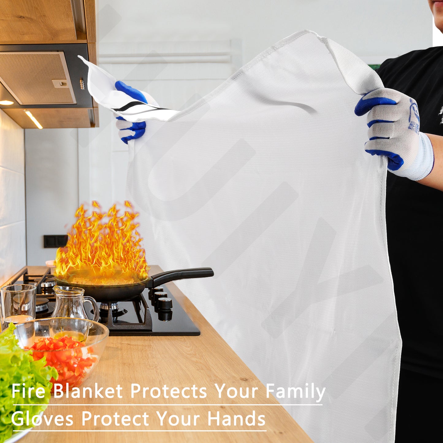 Tamodan Fire Blankets x2-40" x 40" Fire Blanket for Home - Fire Blanket Kitchen for Emergency Use - Emergency Fire Blankets Suitable for Kitchen Office &Grill.